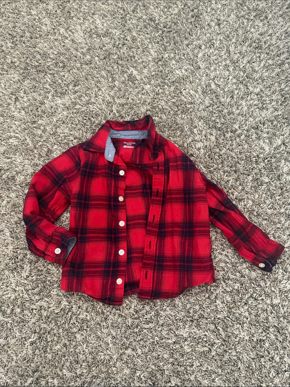 OshKosh B'gosh Red & Black Plaid Button-Down Shirt
